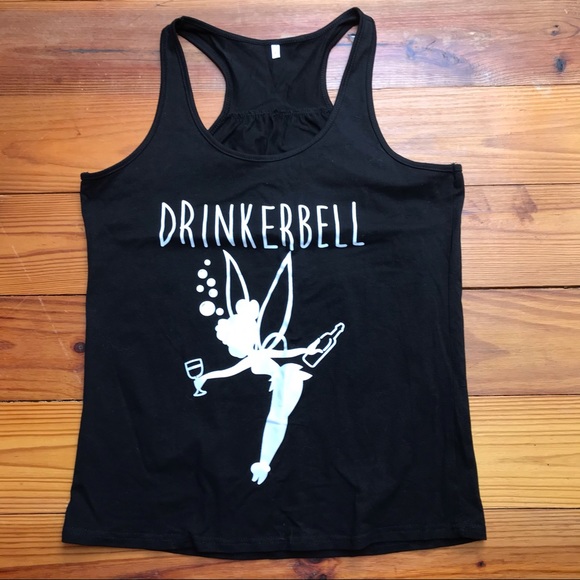 Graphic Tinker Bell Black White Tank Top, EUC, L - Picture 3 of 10